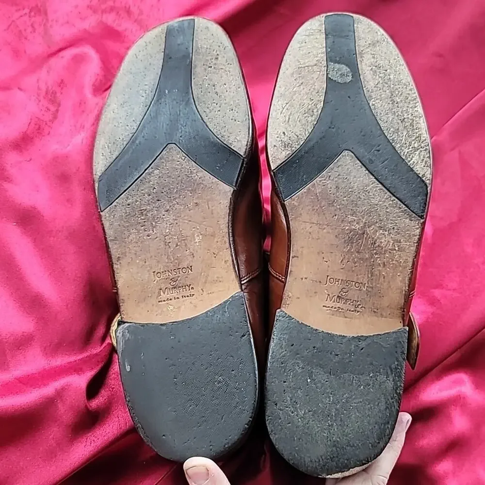 JOHNSTON & MURPHY sz12 monk strap dress sandal handmade leather  🇮🇹 Ital…